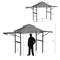 Patio BBQ Grill Gazebo Canopy with 2 Tier Roof and Adjustable Awnings